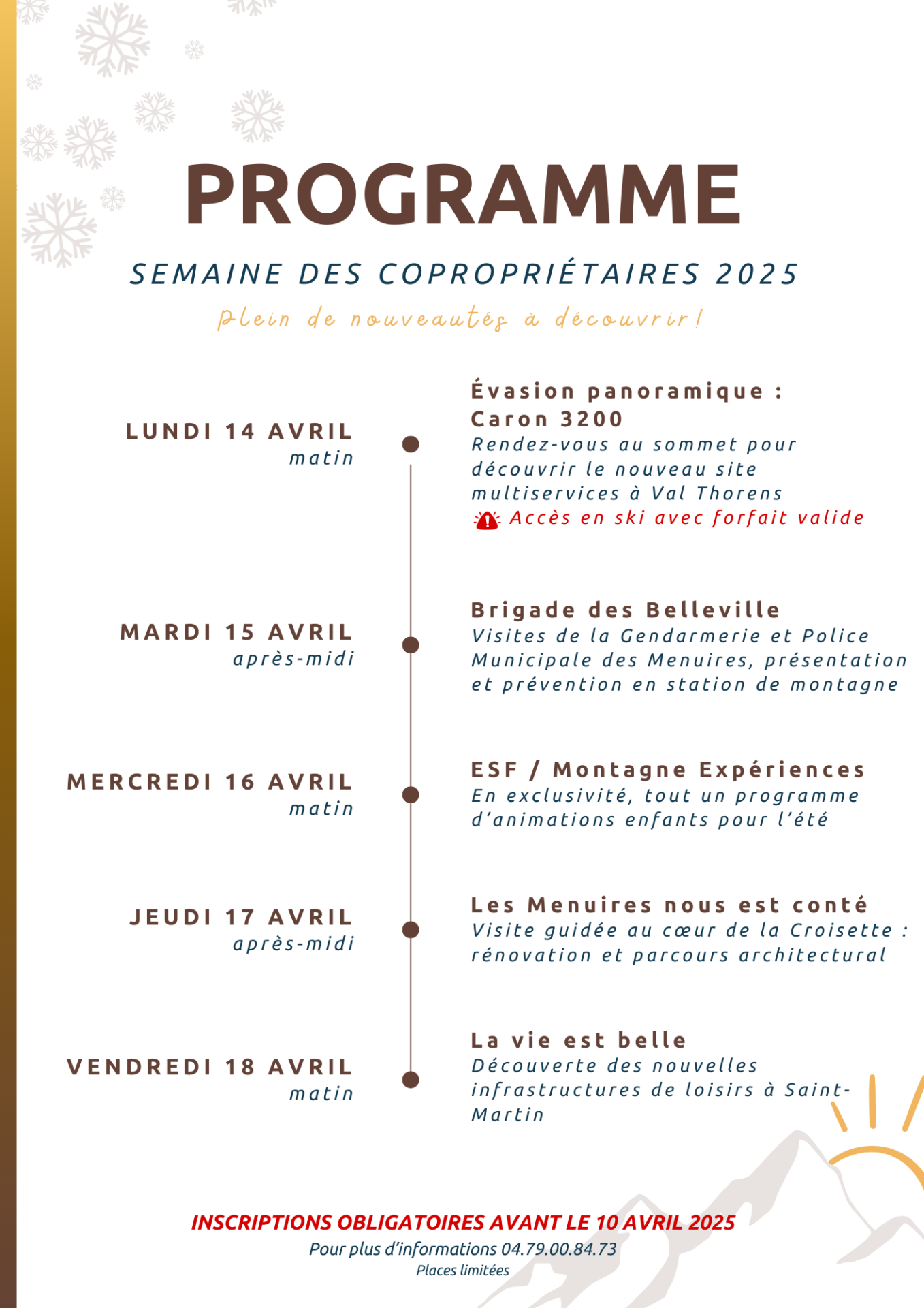 Programme semaine des copro 2025