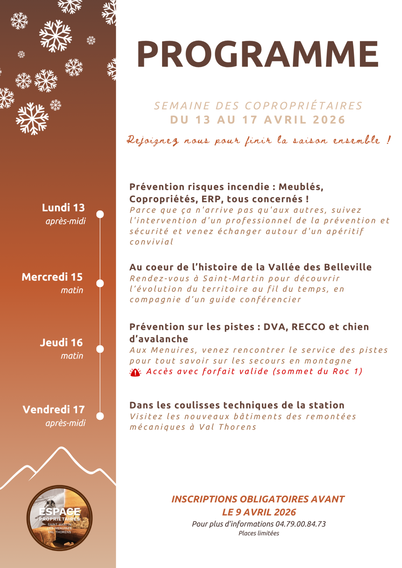 Programme semaine des copro 2026